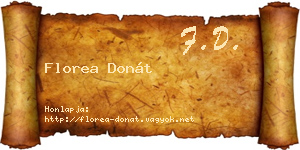 Florea Donát névjegykártya